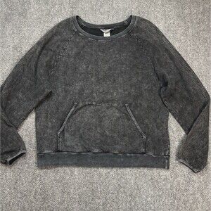 Hard Tail Forever Sweatshirt Womens Large Supima Cotton Blend Mineral Wash Black